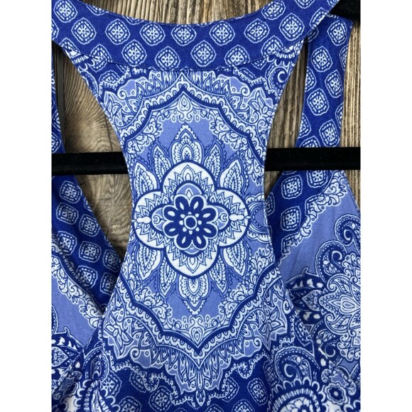 ZX Outdoor Lifestyle Dress Size S Athletic Dress V Neck Racerback Blue Paisley - Picture 4 of 14